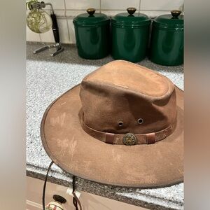 Vintage Outback Trading Company Kodiak Oilskin Hat Brown Size? Western Style
